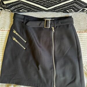 Cameo Black Moto Skirt